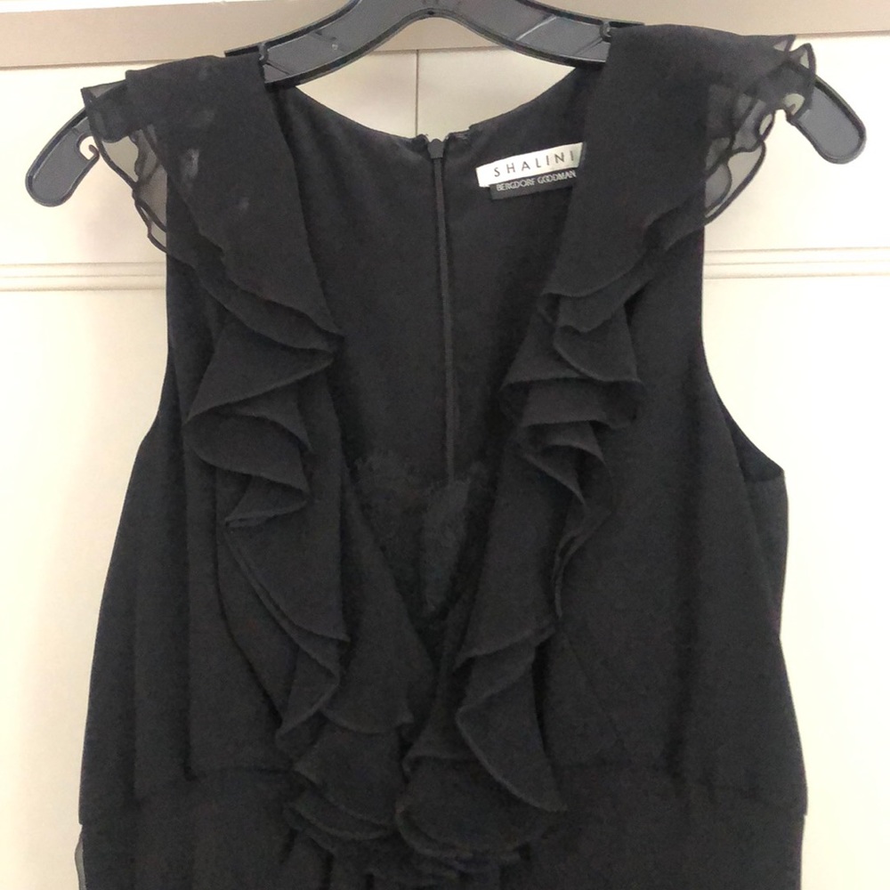 Silk organza Bergdorf Goodman black dress